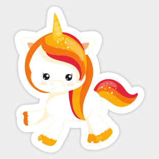 Thanksgiving Unicorn, Cute Unicorn, Magic Unicorn Sticker